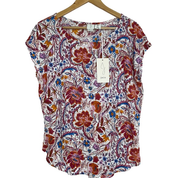 100% Linen Floral Top - Picture 1 of 5